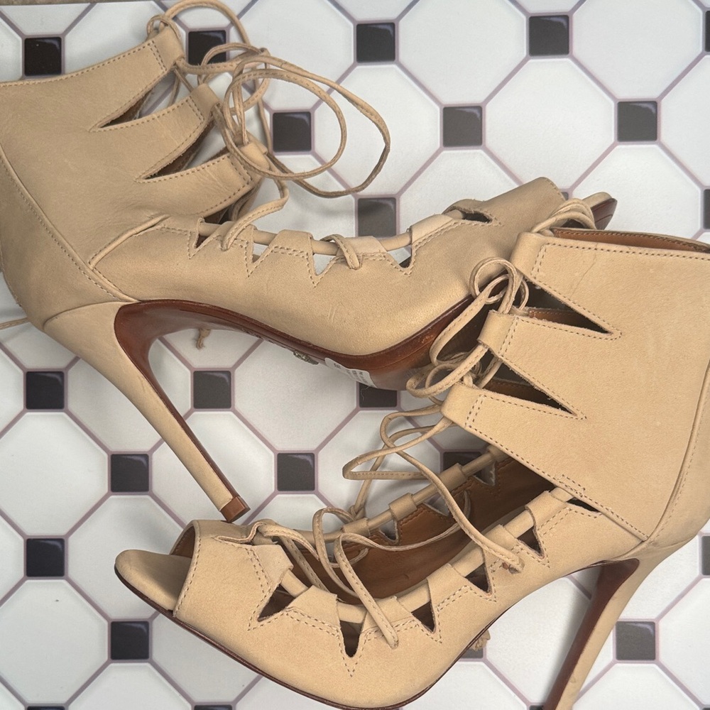 Schutz Cutout Lace-Up Heels